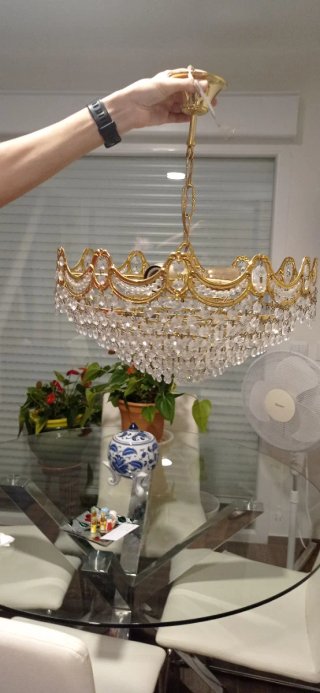 Lámpara de cristal antigua