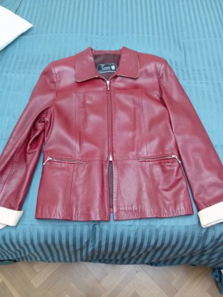 Chaqueta de cuero Zanda roja talla M