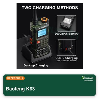 Baofeng K63 walkie talkie tribanda 6W