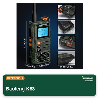 Baofeng K63 walkie talkie tribanda 6W
