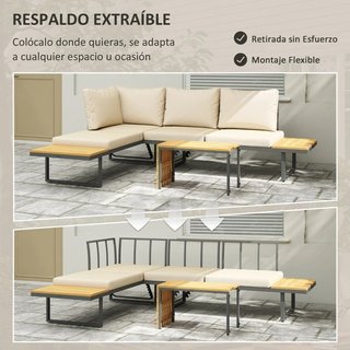 Conjunto Sofá y Mesa Jardín