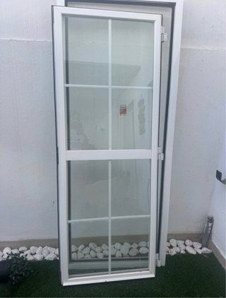 Puerta cristal exterior Climalit blanca