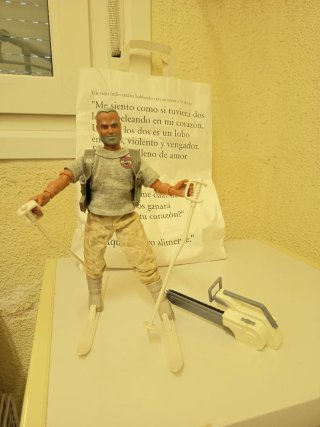 Muñeco esquiador con accesorios