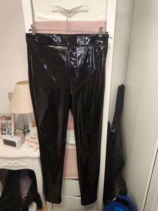 Leggings Efecto Charol Negros Zara Talla M
