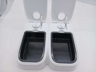 Comedero Autom. TX2, 2x300 ml, 27x7x24 cm, Gris/Ng