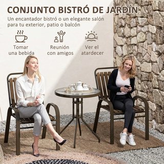 Conjunto Mesa y 2 Sillas Jardín