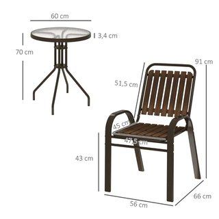 Conjunto Mesa y 2 Sillas Jardín