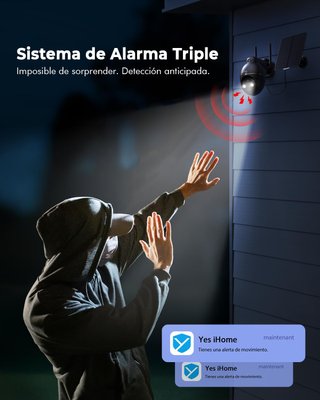 Cámara Vigilancia Solar 2K Exterior WiFi