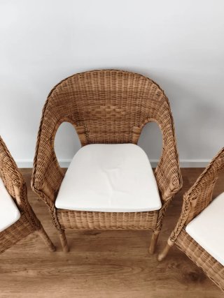 3 Sillas de Rattan IKEA