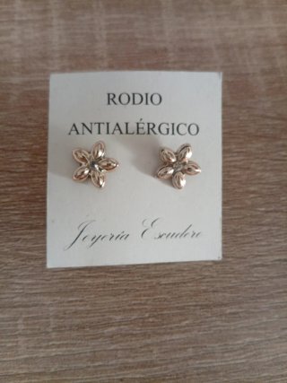 Pendientes Flor Rodio Antialérgico