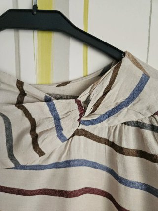 Camiseta rayas boho mujer manga larga Zara