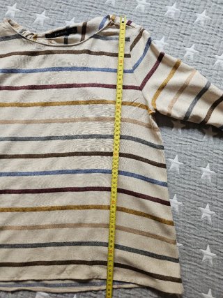 Camiseta rayas boho mujer manga larga Zara