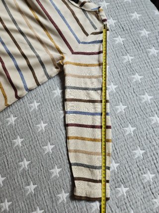 Camiseta rayas boho mujer manga larga Zara