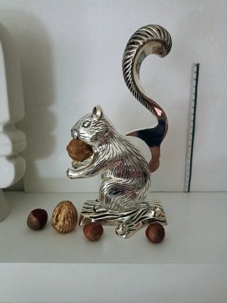 Cascanueces Ardilla Godinger Baño Plata Antiguo