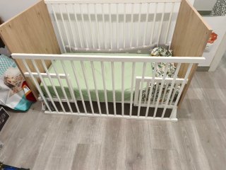 Cuna convertible madera y blanca