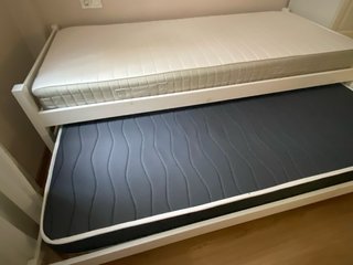 Cama nido doble Banak blanca con 2 colchones