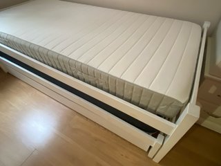 Cama nido doble Banak blanca con 2 colchones