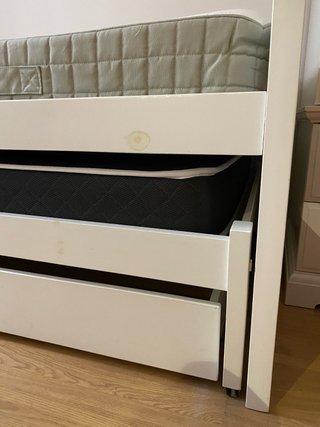 Cama nido doble Banak blanca con 2 colchones