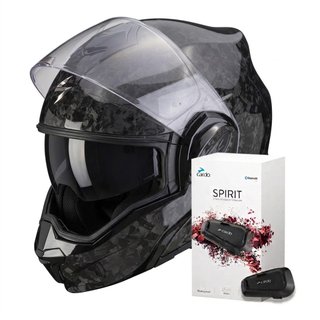 Casco Scorpion Exo Tech Evo Carbono + Cardo S