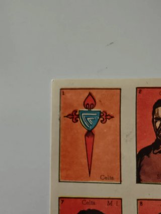 Lámina Cromos del Celta 1948 Bruguera.