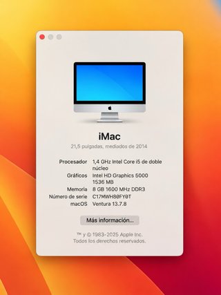 Apple iMac 21,5 2014 1TB HDD 8GB RAM