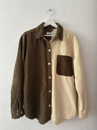 Camisa Pull&Bear bicolor beige y marrón