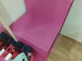 Mueble cajonera rosa y azul