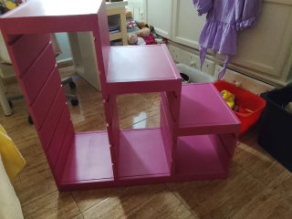 Mueble cajonera rosa y azul