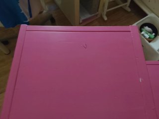 Mueble cajonera rosa y azul
