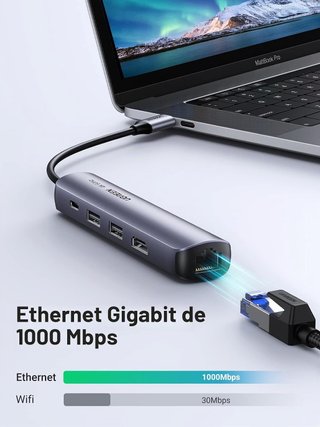 Hub USB C UGREEN 5 en 1 HDMI 4K y Ethernet