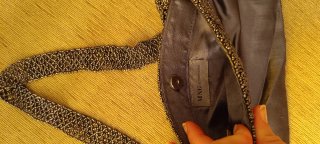 Bolso de fiesta gris y dorado