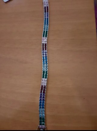 Pulsera de Plata con Piedras Multicolores