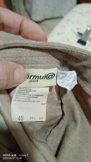 Pantalón de vestir sastre tiro alto beige