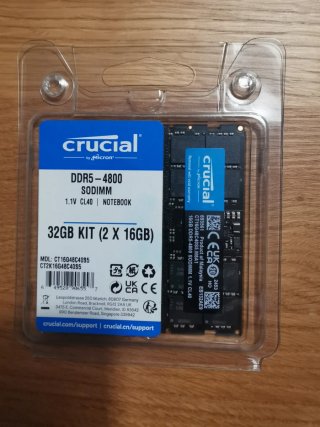 Crucial DDR5 32GB (2x16GB) 4800MHz SODIMM