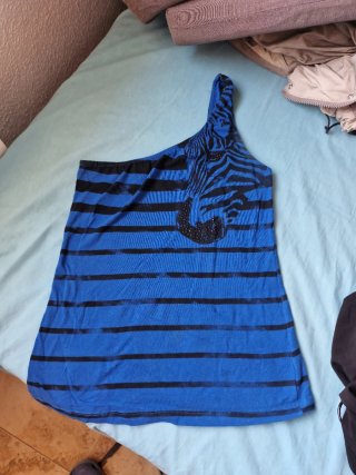 Camiseta sin mangas con estampado cebra