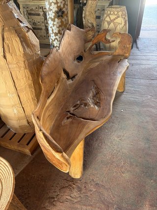 Espectacular Banco de Teca de Madera Natural