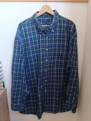 Camisa Gant Cuadros Azul y Verde Talla 3XL