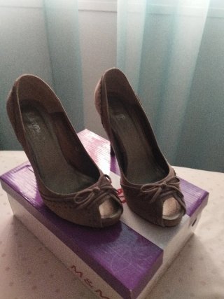 Zapatos de Tacón grises terciopelo Talla 38