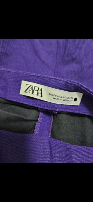 Top Zara viola manica lunga scollo quadrato