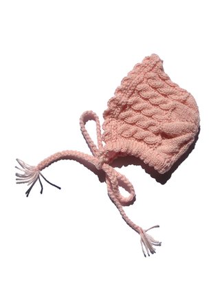 Capota gorro de lana rosa bebé niña de 6 a 9 meses