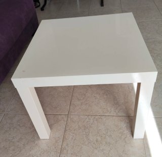 Mesa auxiliar blanca 55x55