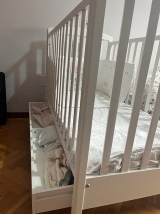 Cuna XL Blanca con 2 Cajones