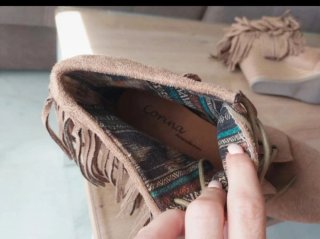 Botines cuña ante marrón talla 40 Corina