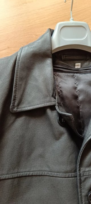 Chaquetón de Piel Hombre Talla 56 Negro