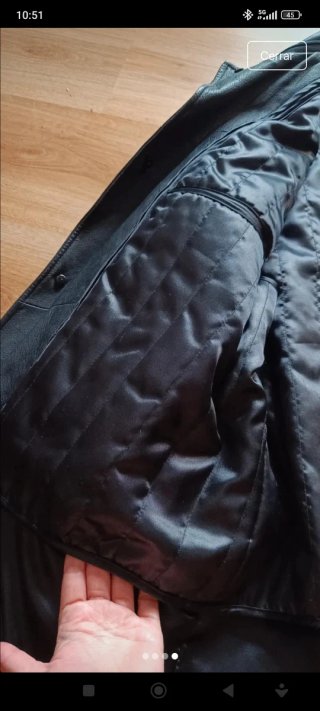 Chaquetón de Piel Hombre Talla 56 Negro