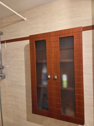 Armario de baño madera y cristal