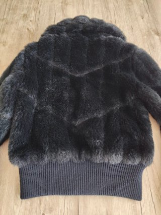 Chaqueta Bomber de Pelo Negra