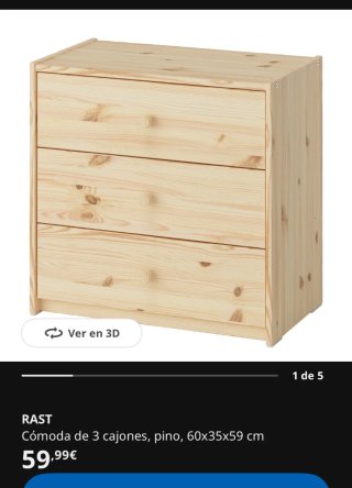 Cómoda RAST Ikea de madera
