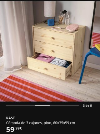 Cómoda RAST Ikea de madera