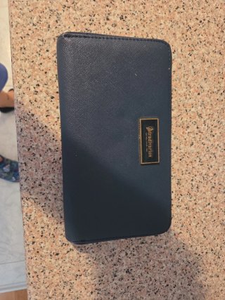 Cartera/Tarjetero Negro con Cremallera